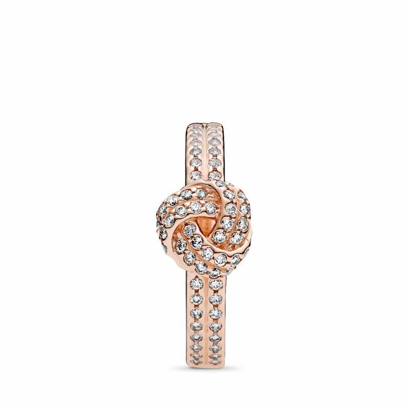 Pandora Rose™ Sparkling Love Knot Stackable Ring Clearance NZ (836594-SWI)